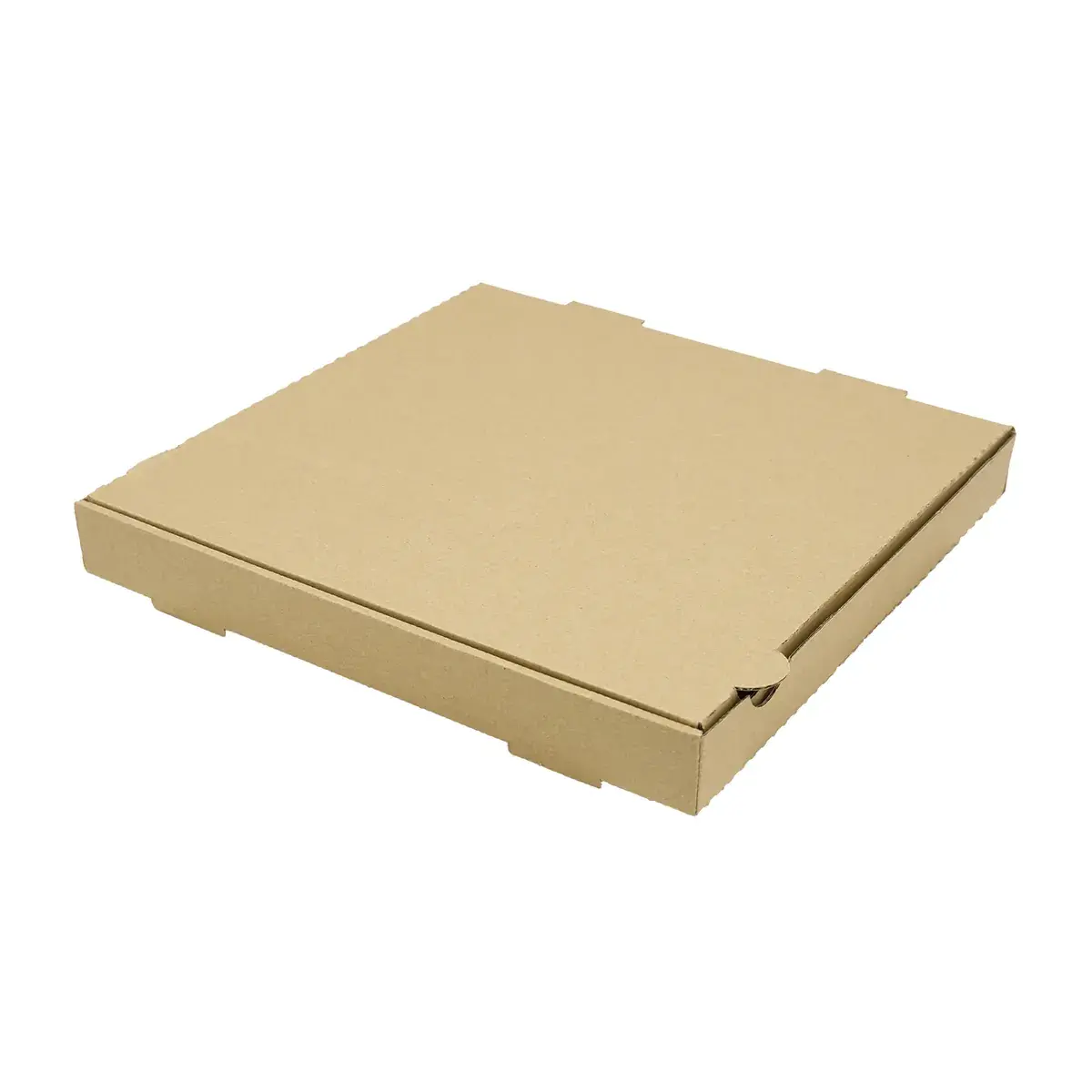 Boîte à pizza carton kraft brun neutre 33 x 33 x 4 cm – Lot de 100 - Emballage snacking