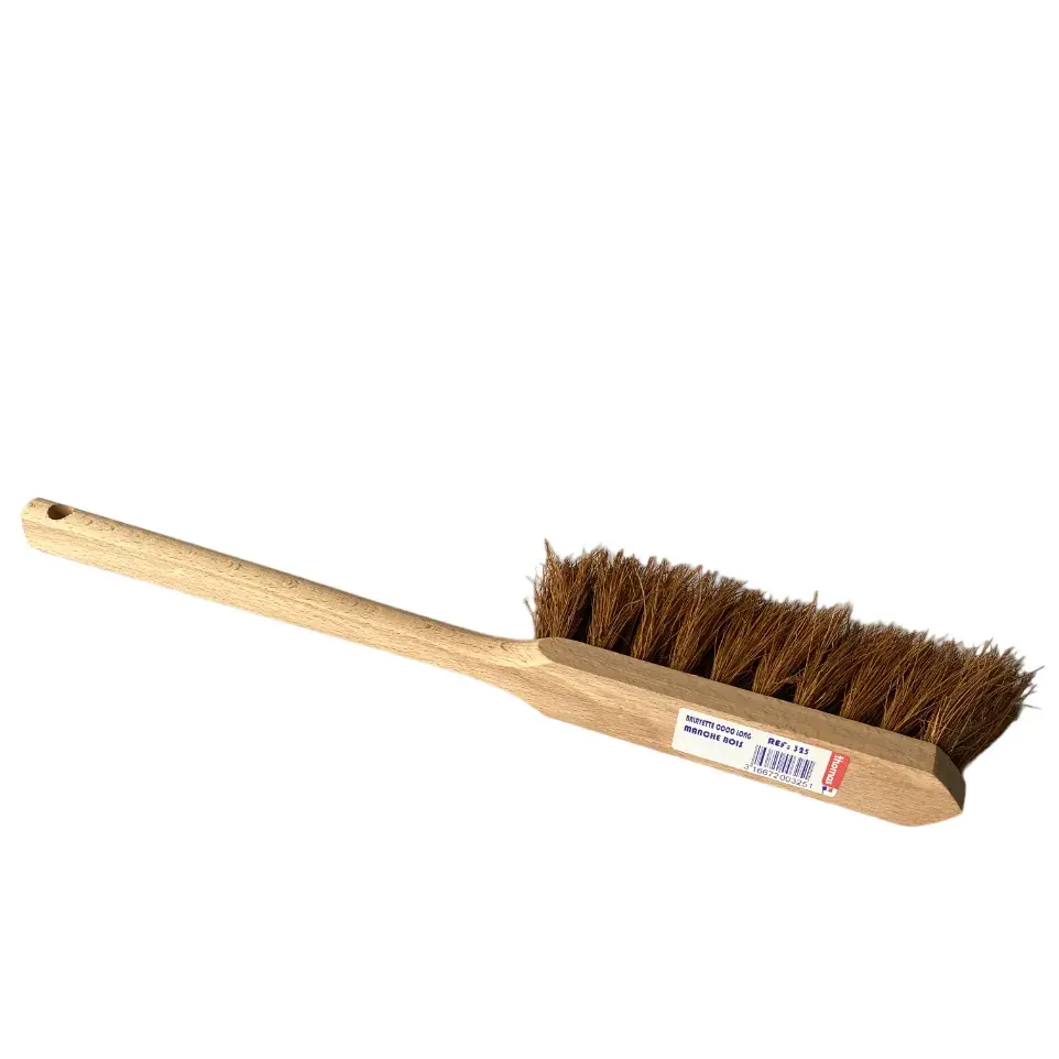 Balayette coco à manche long 3 rangs - 45 cm - Balais et pelles