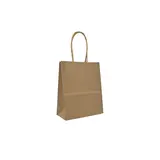 Sacs kraft brun poignées torsadées 12x6x15 cm - Paquet de 100