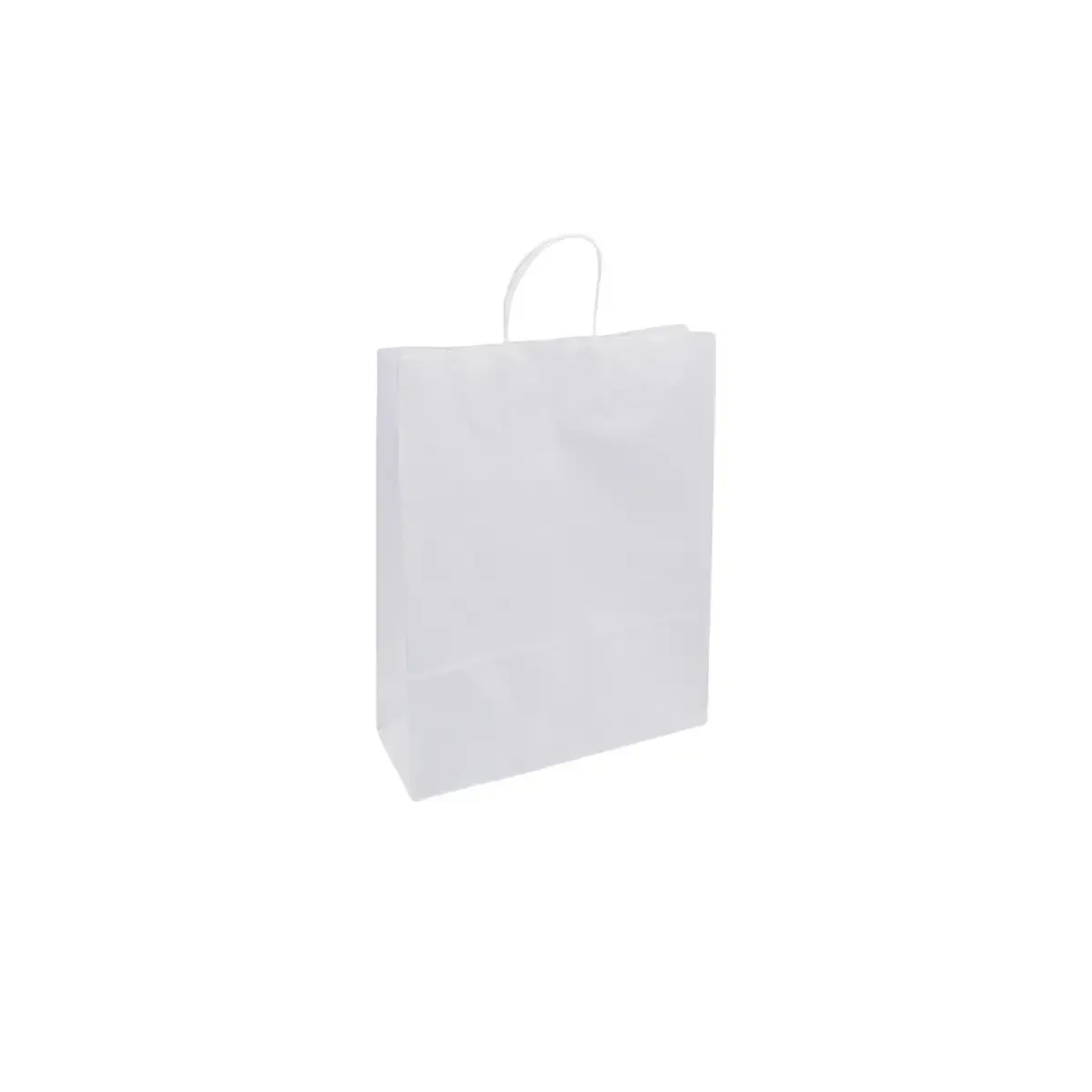 Sac Kraft Blanc Poignées Torsadées 35x14x35 cm - Paquet de 100 - Sacs kraft blanc poignées torsadées