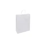 Sac Kraft Blanc Poignées Torsadées 35x14x35 cm - Paquet de 100 - Sacs kraft blanc poignées torsadées