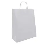 Sac kraft blanc poignées torsadées 46 x 16 x 49 cm 110g/m² - Paquet de 100 - Sacs kraft blanc poignées torsadées