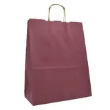 Sac kraft aubergine poignées torsadées 35 x 14 x 45 cm 100g/m² - Paquet de 100