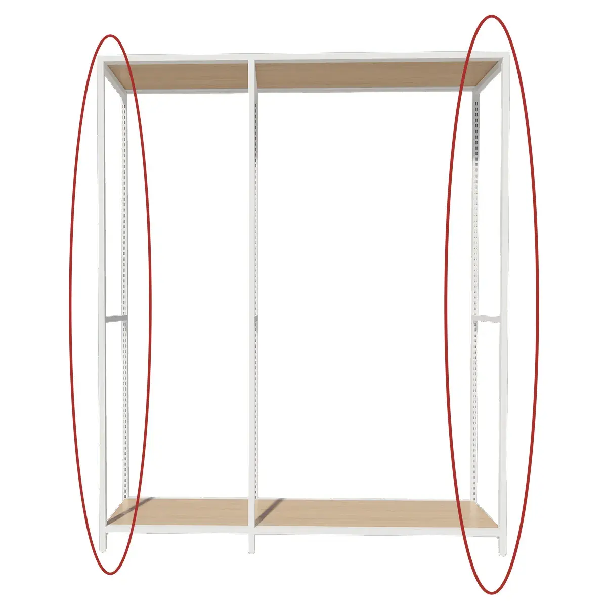 Cadres latéraux Square H 200 cm x P 46,4 cm blanc sablé (Lot de 2) - Ligne Square 25 blanc-3