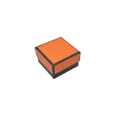Boîte à bijoux carton 5 x 5 x 3 cm orange liseré noir – écrin bijoux carton – Lot de 20