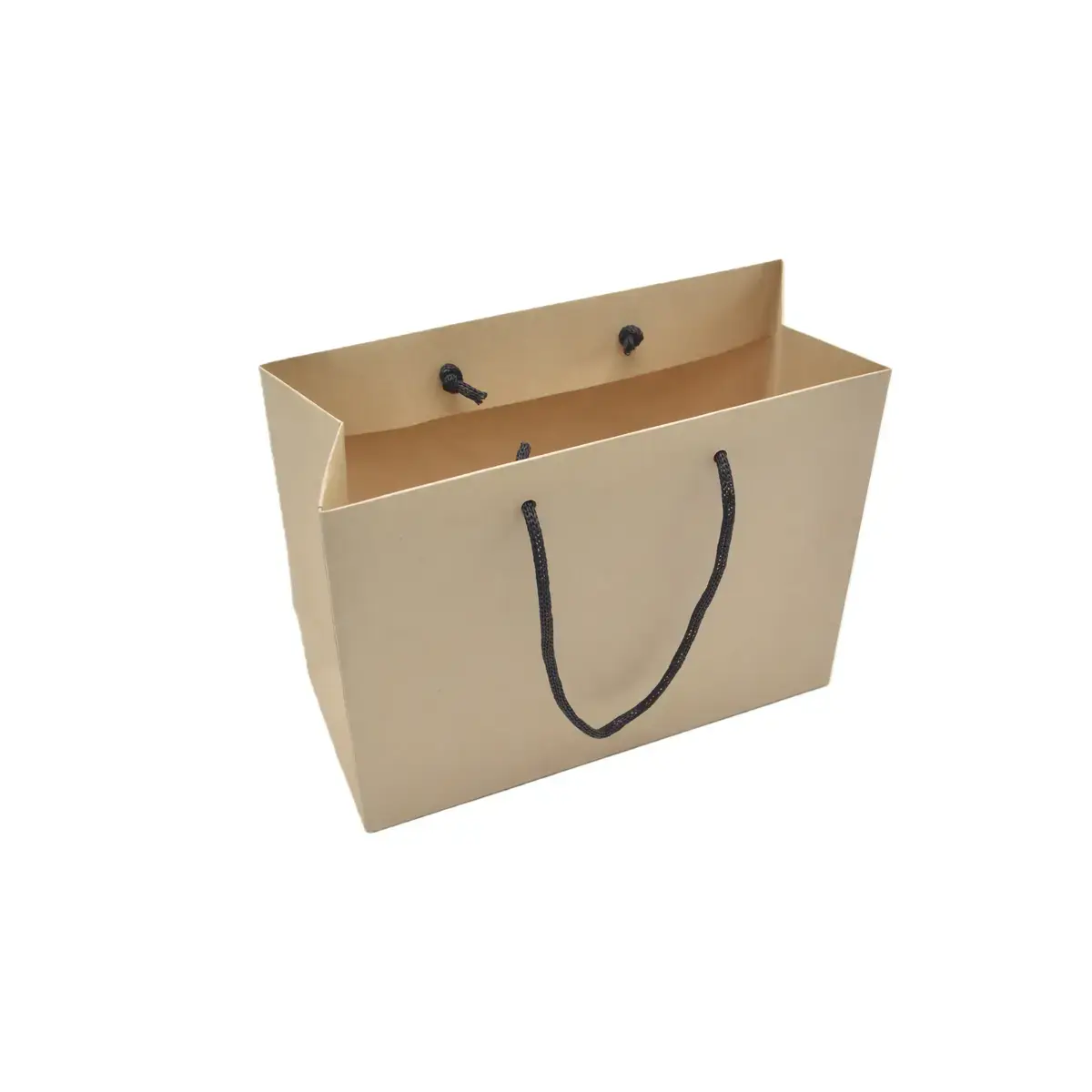 Sac papier luxe bambou brun poignées cordelières 23 x 10 x 18 cm 190g – Sac emballage - Sac boutique - Lot de 20 - Sacs kraft luxe-2