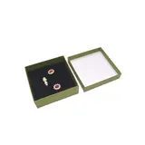 Écrin bijoux papier 7,5x7,5x3,5cm vert olive - boîte bijoux - Boîtes cadeaux fête des mères, Contenants fête des mères