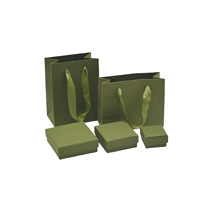 Écrin bijoux papier 7,5x7,5x3,5cm vert olive - boîte bijoux - Écrins à bijoux, Coffrets à bijoux-3