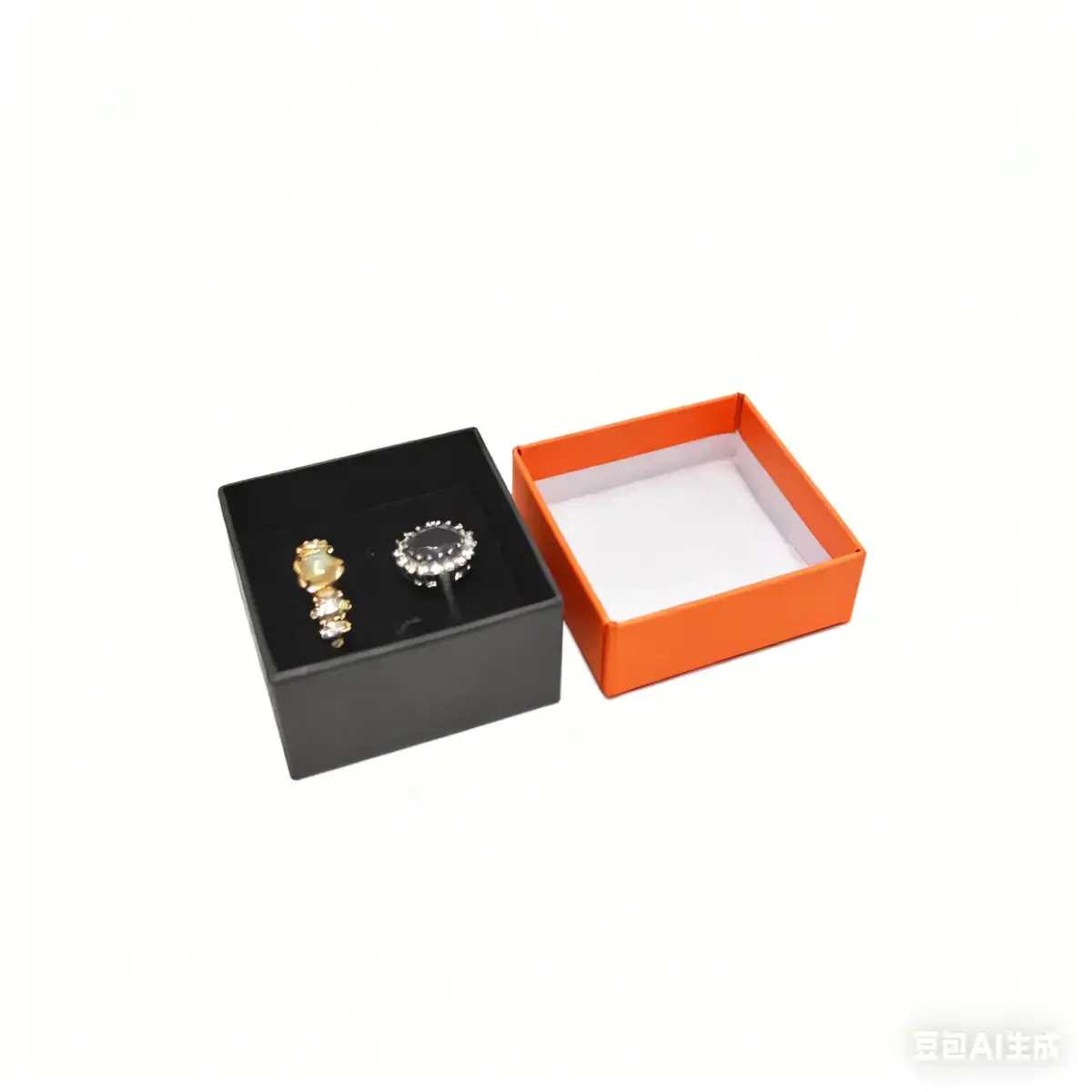 Boîte à bijoux carton 5 x 5 x 3 cm orange liseré noir – écrin bijoux carton – Lot de 20 - Écrins à bijoux, Coffrets à bijoux-3