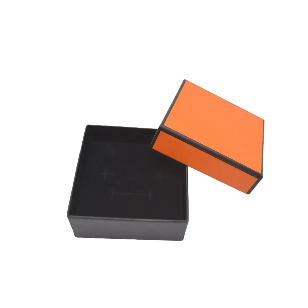 Boîte à bijoux carton 7,5 x 7,5 x 3,5 cm orange liseré noir – écrin bijoux carton – Lot de 20 - Écrins à bijoux, Coffrets à bijoux-2
