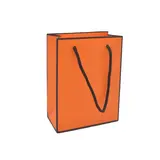 MATIERE :  PAPIER CARTONNE 230 G/M². - Sacs pelliculés poignées cordelette