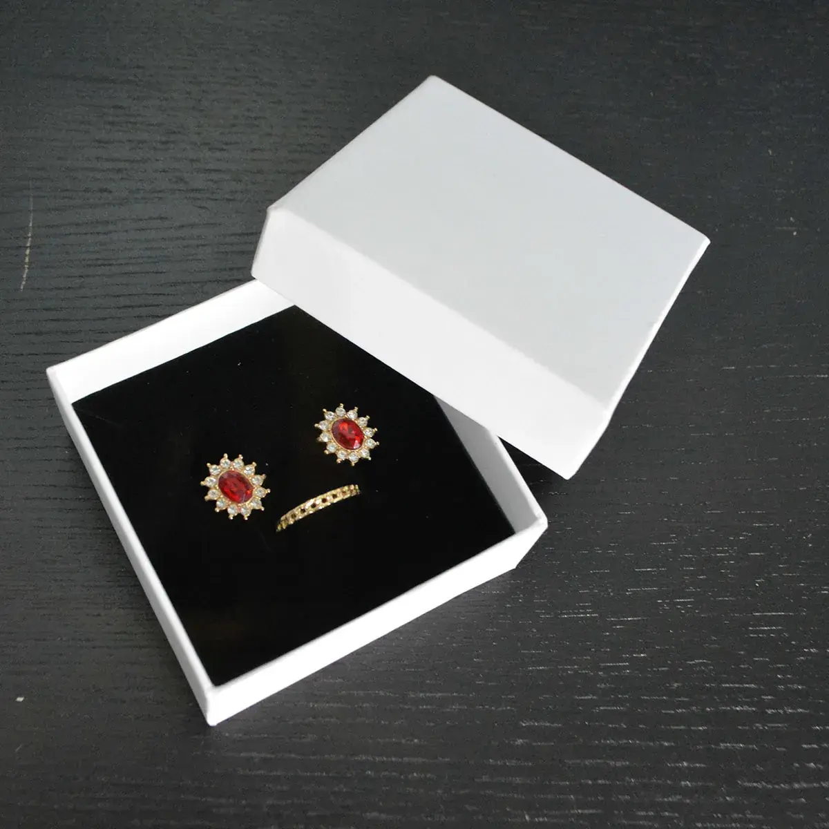 Boîte à bijoux carton 8 x 8 x 3,5 cm blanc – écrin bijoux carton – Lot de 20 - Écrins à bijoux, Coffrets à bijoux-2