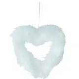 Coeur en Plume à suspendre L 19 cm - Déco Saint Valentin - Plumes