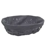 Corbeille osier ovale avec tissu noir 36 x 27 x 10 cm - Panier osier ovale avec tissu - Corbeilles osier