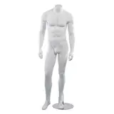 Mannequin homme, sans tête, bras le long du corps H 170 cm Fibre de verre - Blanc   - Mannequins sans tête