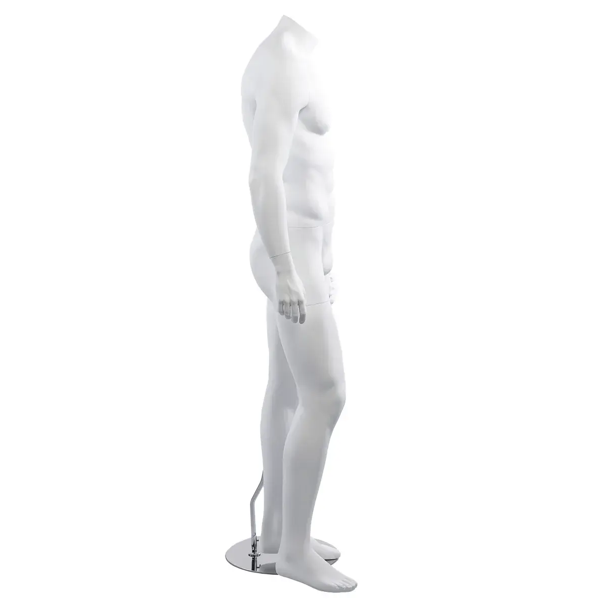 Mannequin homme, sans tête, bras le long du corps H 170 cm Fibre de verre - Blanc   - Mannequins sans tête-2