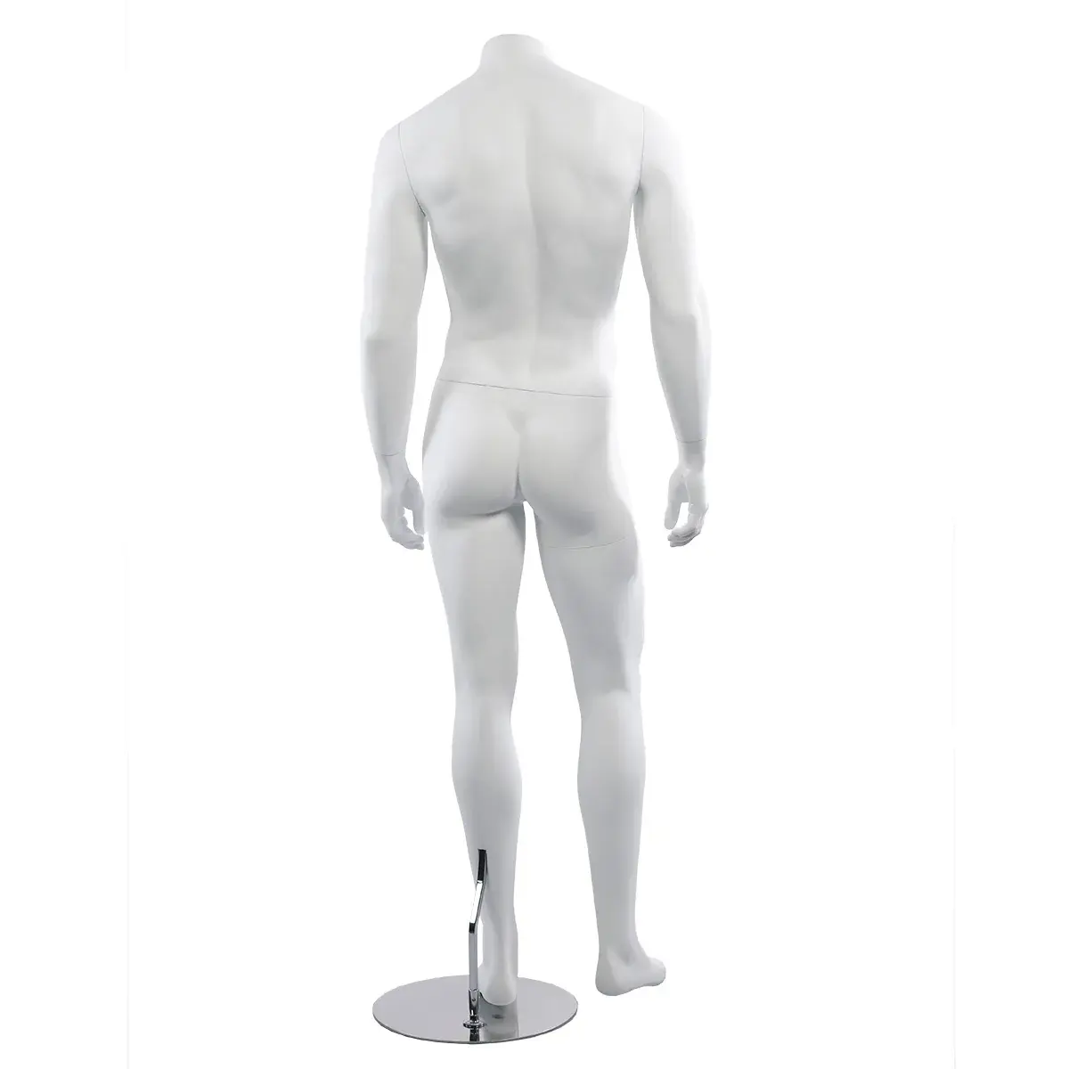 Mannequin homme, sans tête, bras le long du corps H 170 cm Fibre de verre - Blanc   - Mannequins sans tête-3
