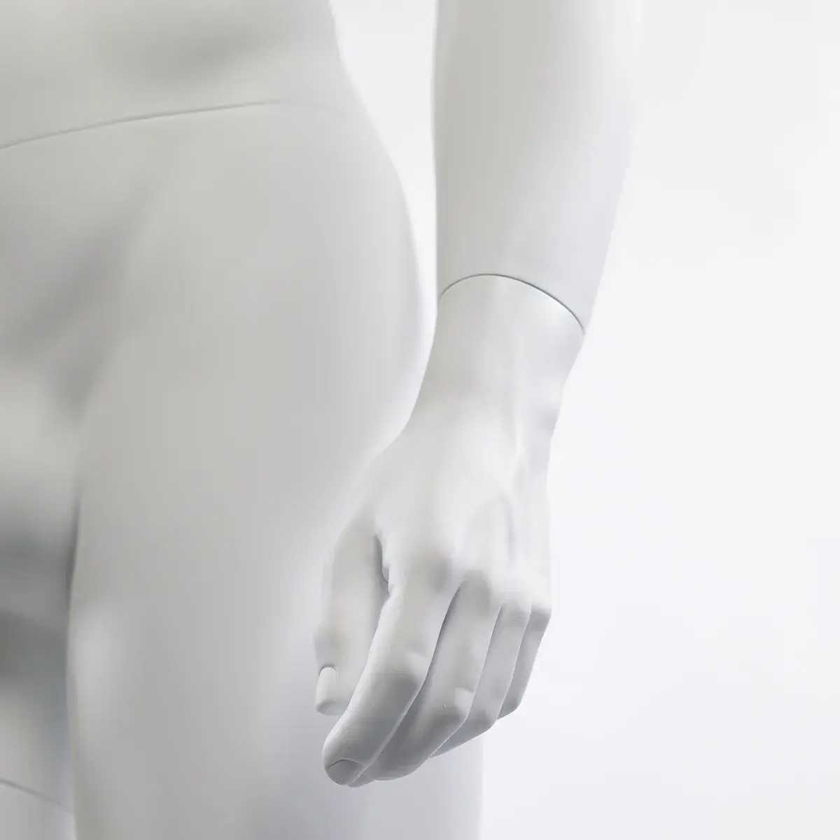 Mannequin homme, sans tête, bras le long du corps H 170 cm Fibre de verre - Blanc   - Mannequins sans tête-4