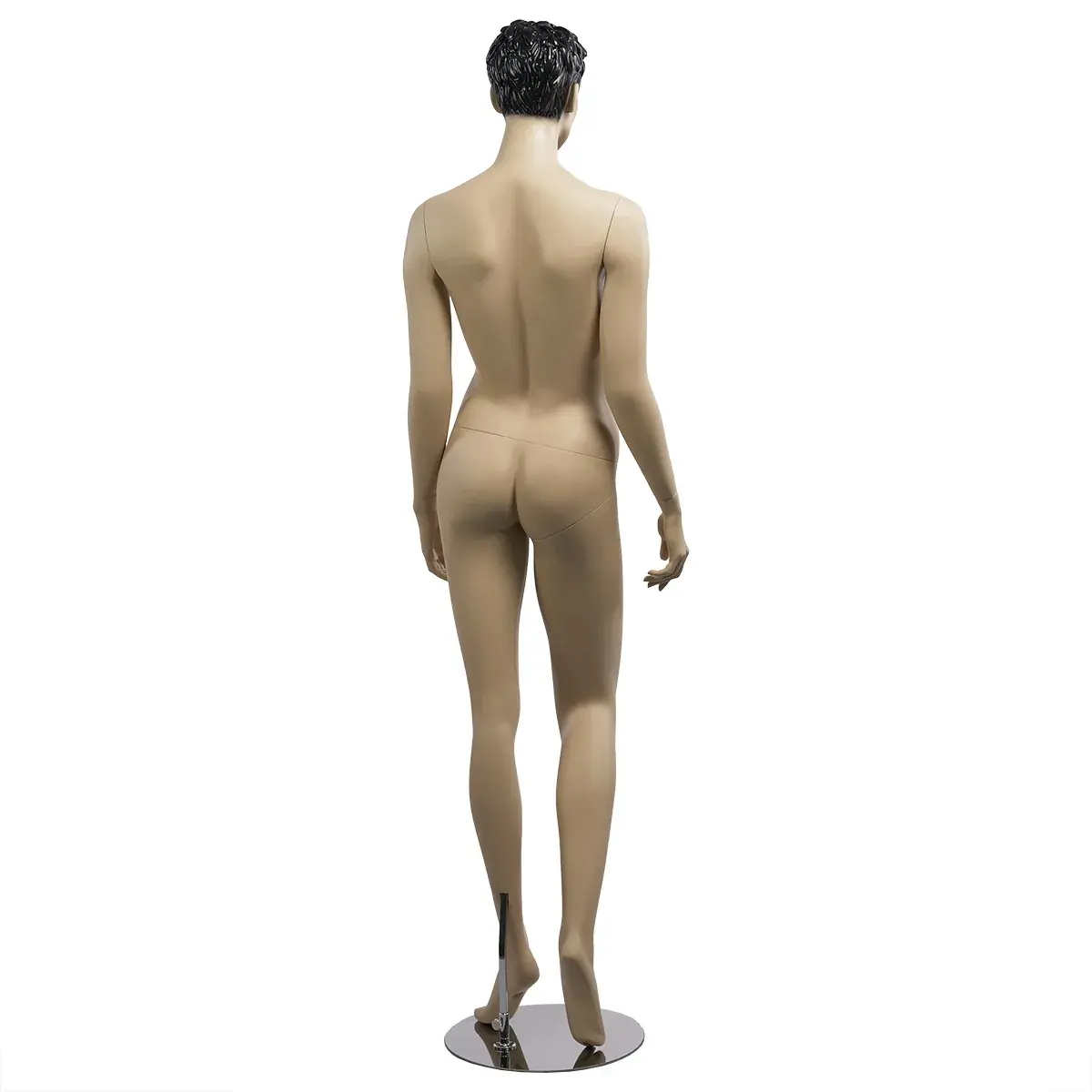 Mannequin femme cheveux sculptés, bras le long du corps H 178 cm Fibre de verre - Chair - Mannequins femmes-3
