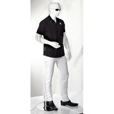 Mannequin homme, cheveux sculptés, bras droit plié - Mannequins cheveux sculptés-2