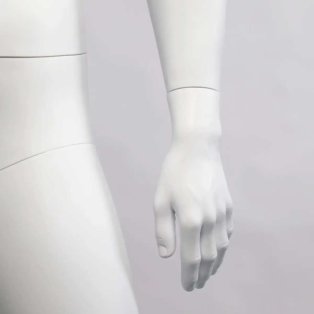 Mannequin homme, cheveux sculptés, bras le long du corps H 186 cm Fibre de verre - Blanc  - Mannequins hommes-5