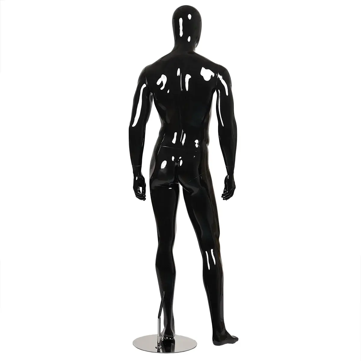 Mannequin homme, finition laquée, bras le long du corps H 186 cm Fibre de verre - Noir - Mannequins hommes-3