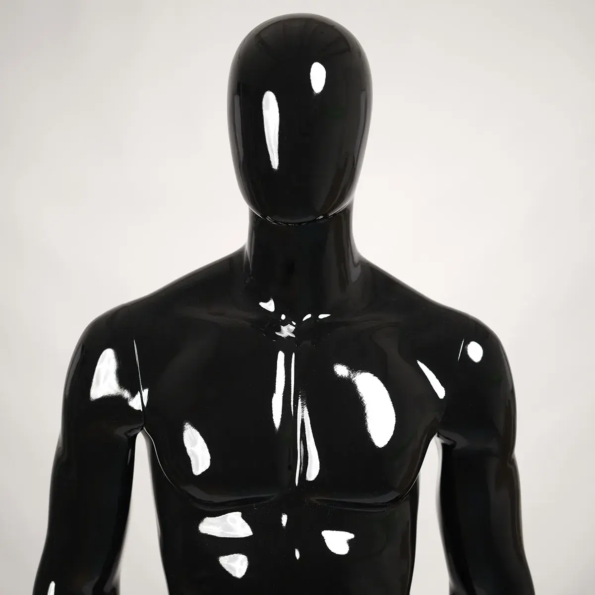 Mannequin homme, finition laquée, bras le long du corps H 186 cm Fibre de verre - Noir - Mannequins hommes-4