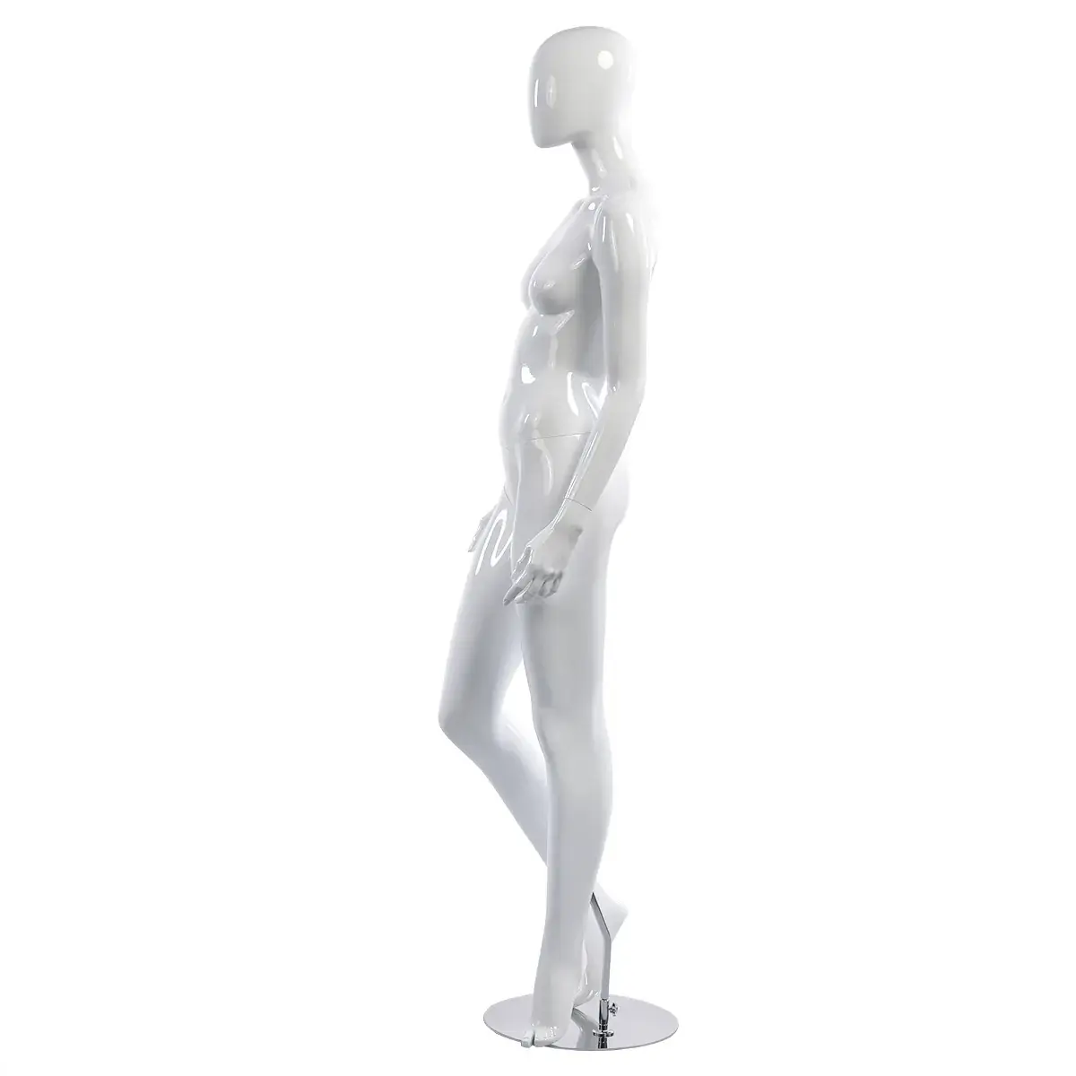 Mannequin femme, finition laquée, bras le long du corps H 178 cm Fibre de verre - Blanc - Mannequins abstraits-2