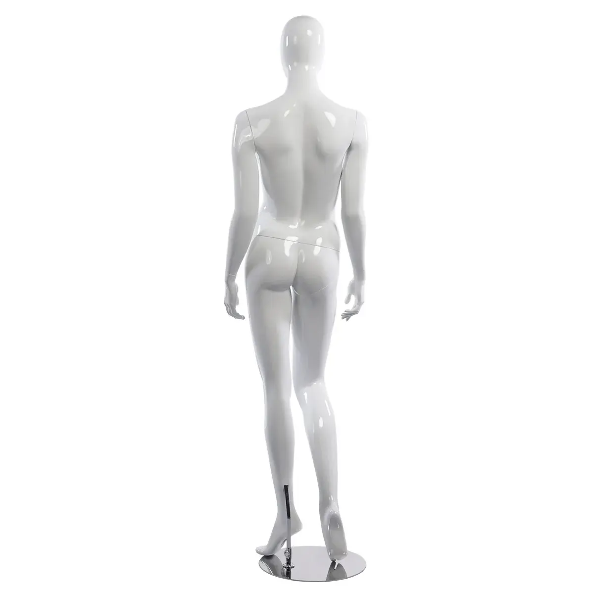 Mannequin femme, finition laquée, bras le long du corps H 178 cm Fibre de verre - Blanc - Mannequins abstraits-3