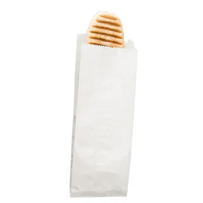 Sac panini papier kraft blanc neutre ingraissable 10 x 4 x 28 cm - Sachet panini - Lot de 1000 - Emballage sandwich
