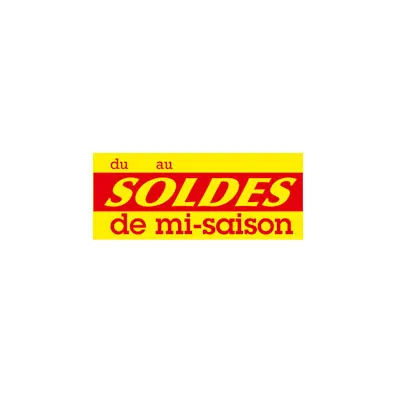Affiche Soldes de mi-saison 68 x 28 cm jaune / rouge - Affiches Soldes