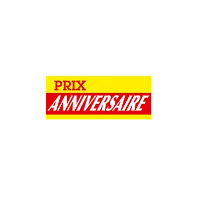Affiche promo Prix Anniversaire 68 × 28 cm rouge / jaune - Affiches Soldes, Panneau soldes