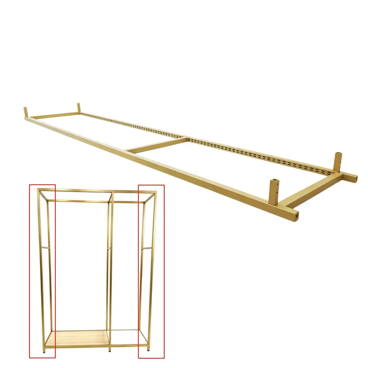 Cadre latéral Square doré – L 62,8 x P 46,4 x H 240 cm - Ligne Square 25 or