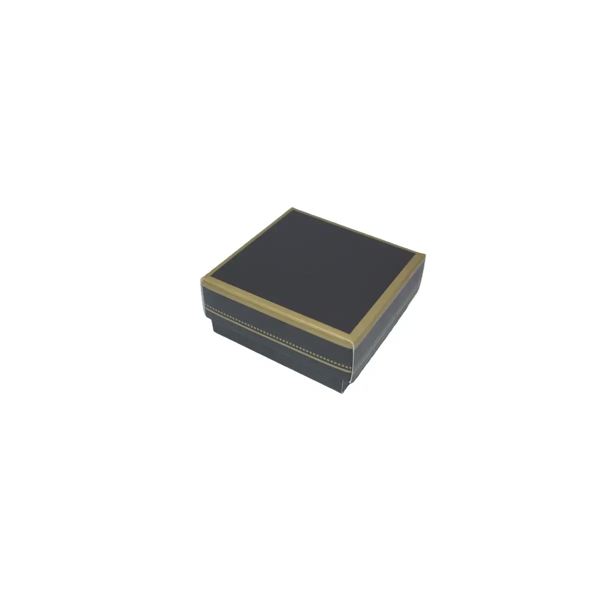 Coffret carton carré pour chocolats 2 rangées 6 x 6 x 3 cm carton 300 g/m² - Noir avec liseré doré - Paquet de 10 - Ballotins chocolats vides-2