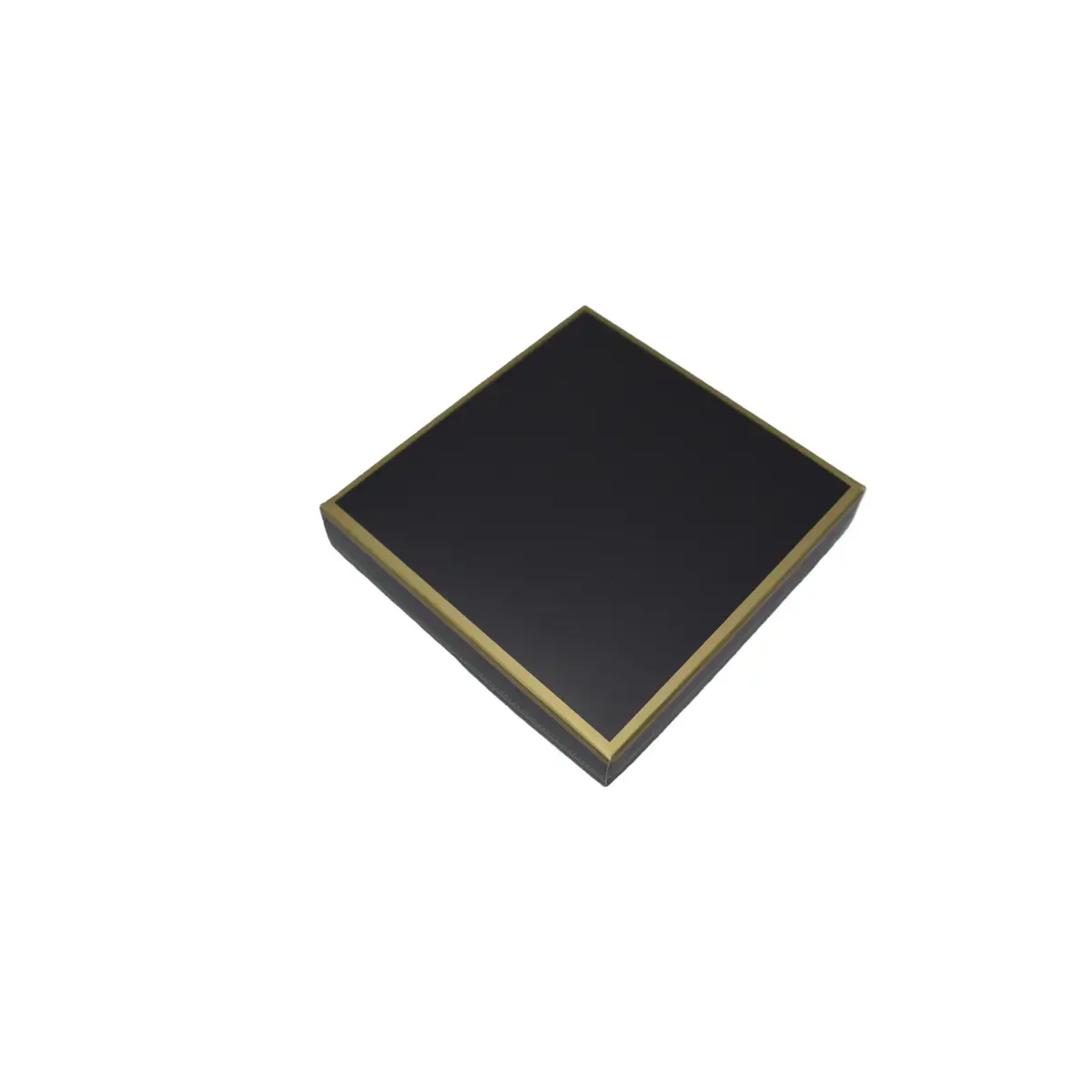Coffret carton carré pour chocolats 3 rangées 10 x 10 x 3 cm carton 300 g/m² - Noir avec liseré doré - Paquet de 10 - Ballotins chocolats vides-2