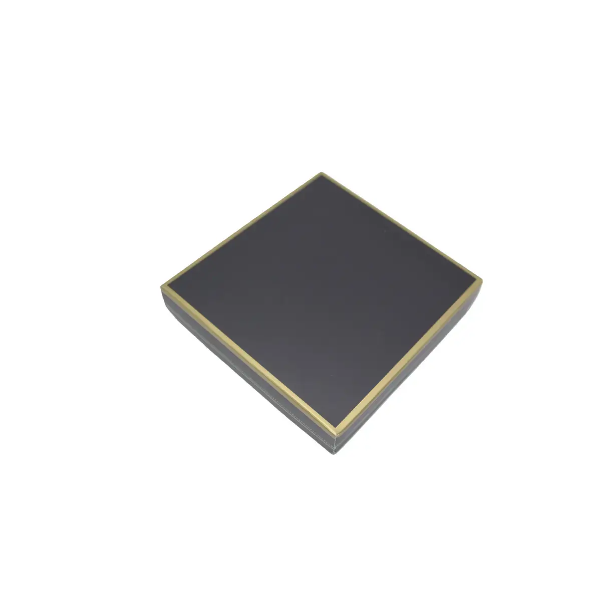 Coffret carton carré pour chocolats 4 rangées 12 x 12 x 3 cm carton 300 g/m² - Noir avec liseré doré - Paquet de 10 - Ballotins chocolats vides-2