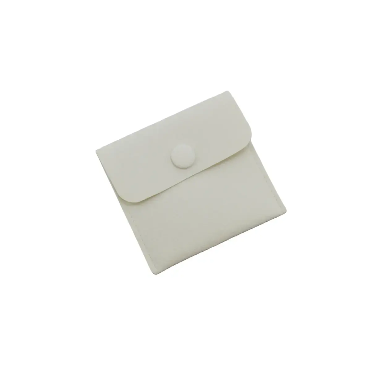 Pochette bijoux suédine avec pression 6,5 x 6,5 cm – Sachet Bijoux - Beige - Paquet de 20 - Pochettes bijoux, Support bijoux