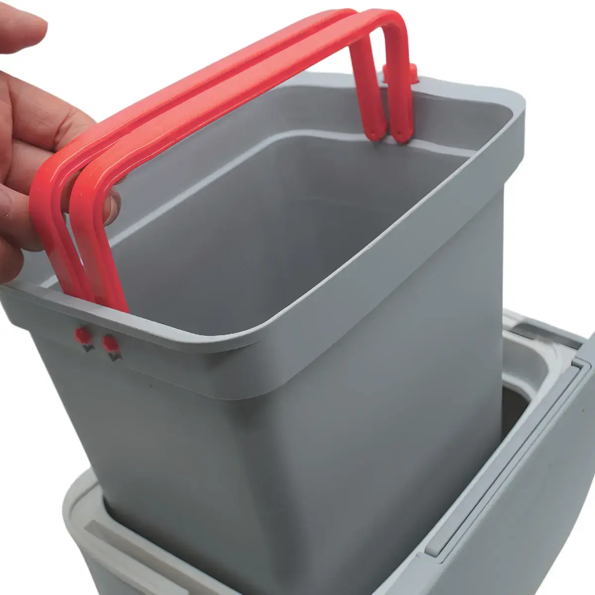 Poubelle murale à couvercle double fonction 9 L – Poubelle de comptoir - poubelle à suspendre - Gris - Poubelles professionnelles-4