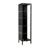 Vitrine colonne métal noir 4 tablettes verre 40 x 40 x 160 cm – Vitrine d’exposition - Vitrine exposition magasin - Vitrine Métal