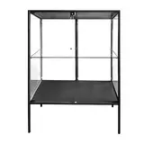 Vitrine d'exposition métal noir 1 tablette verre 80 x 40 x 105 cm – Meuble vitrine - Meuble vitrine exposition magasin - Vitrine Métal