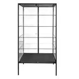 Vitrine d'exposition métal noir 4 tablettes verre 80 x 40 x 181 cm – Meuble vitrine - Meuble vitrine exposition magasin - Vitrine Métal