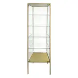 Vitrine colonne métal doré 4 tablettes verre 40 x 40 x 181 cm – Vitrine d’exposition - Vitrine exposition magasin - Vitrine Métal