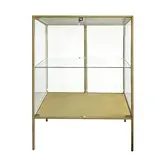 Vitrine d'exposition métal doré 1 tablette verre 80 x 40 x 105 cm – Meuble vitrine - Meuble vitrine exposition magasin - Vitrine Métal