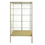 Vitrine d'exposition métal doré 4 tablettes verre 80 x 40 x 181 cm – Meuble vitrine - Meuble vitrine exposition magasin - Vitrine Métal