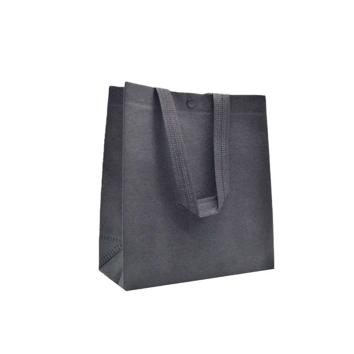 Sac polypropylène non tissé avec pression 27,5 x 10 x 29,5 cm - Sac cabas polypropylène – Noir - Paquet de 20 - Sacs non tissés, Sacs polypropylène