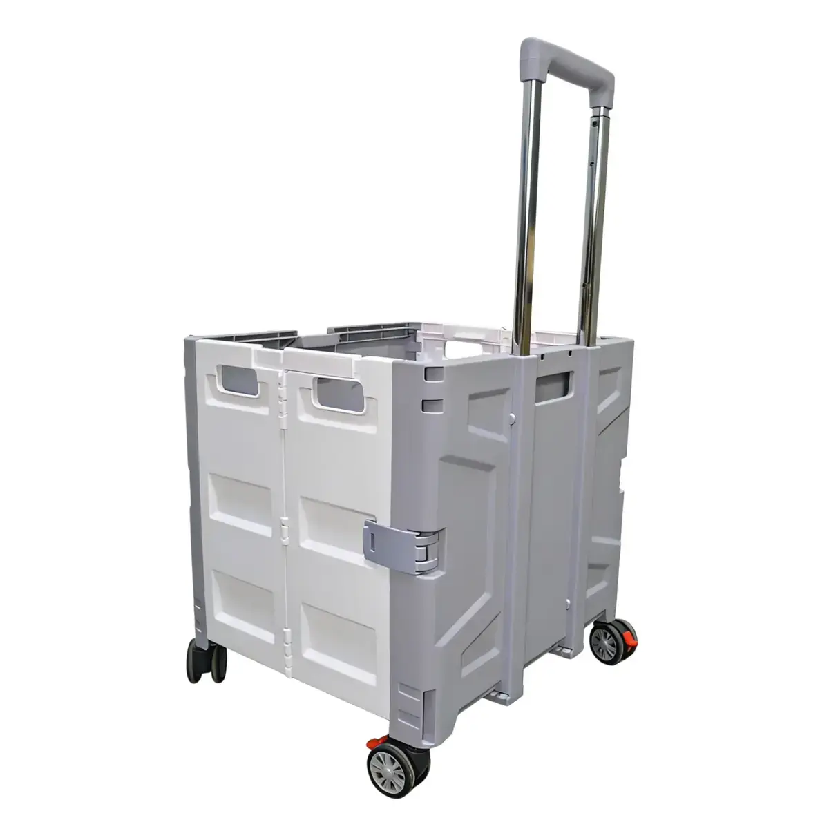 Bac pliant 48 L avec roulettes et poignée télescopique – chariot caisse mobile - Gris / Blanc - Porte-blocs, Sacoches, Trolleys-2