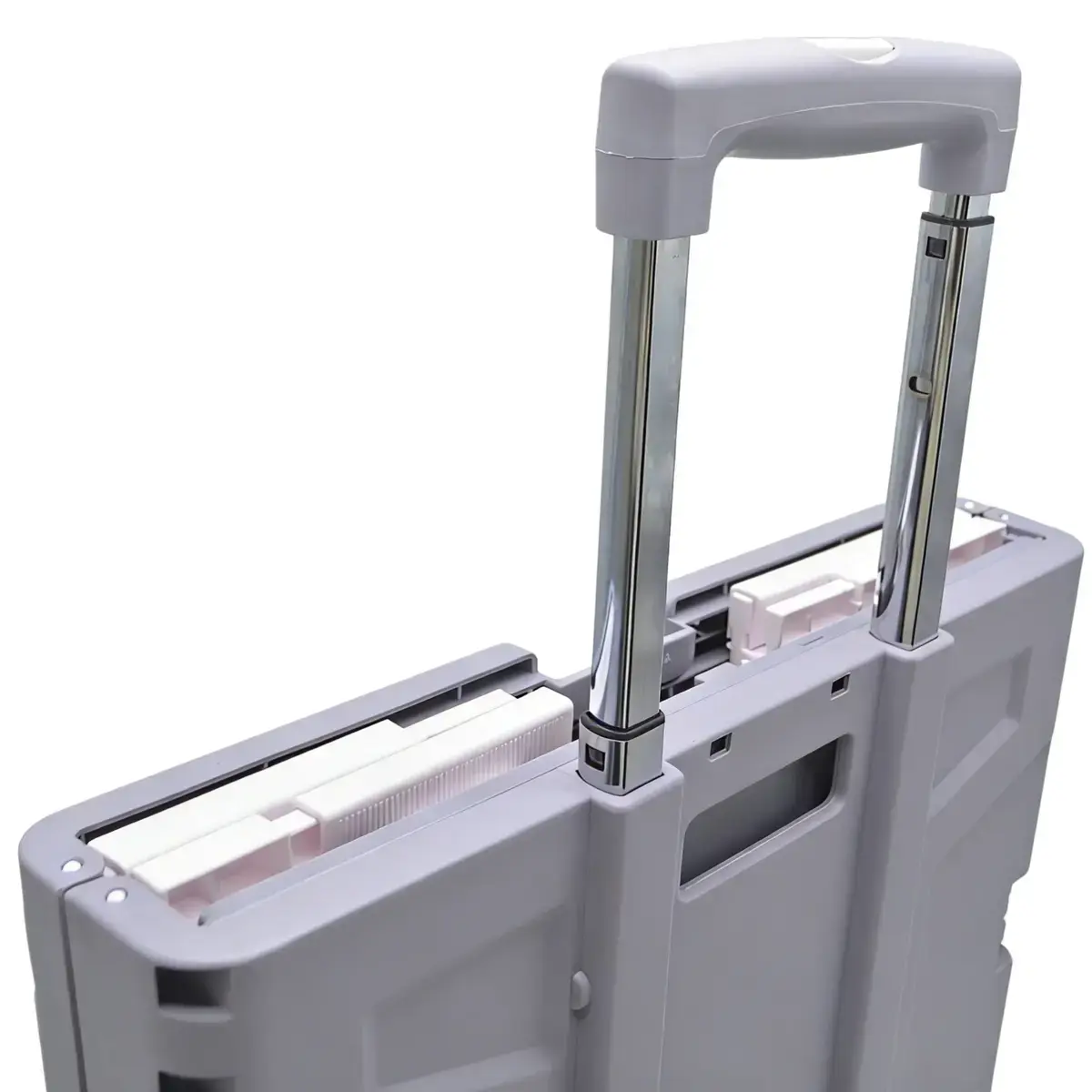 Bac pliant 48 L avec roulettes et poignée télescopique – chariot caisse mobile - Gris / Blanc - Porte-blocs, Sacoches, Trolleys-4