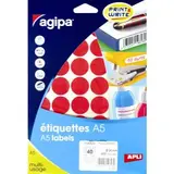 Pastille adhésive permanente Rouge ø 24 mm Agipa - Pastille de signalisation - Étui de 400 - Pastilles adhésives, Gommettes autocollantes