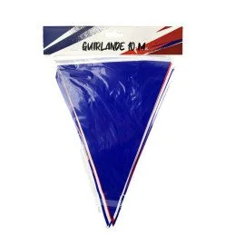 Guirlande tricolore 20 fanions 10 m - Guirlande bleu blanc rouge - Guirlande fête de village - Ballons et Accessoires de fête-2