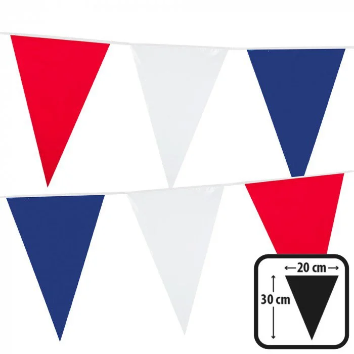 Guirlande tricolore 20 fanions 10 m - Guirlande bleu blanc rouge - Guirlande fête de village - Ballons et Accessoires de fête-3